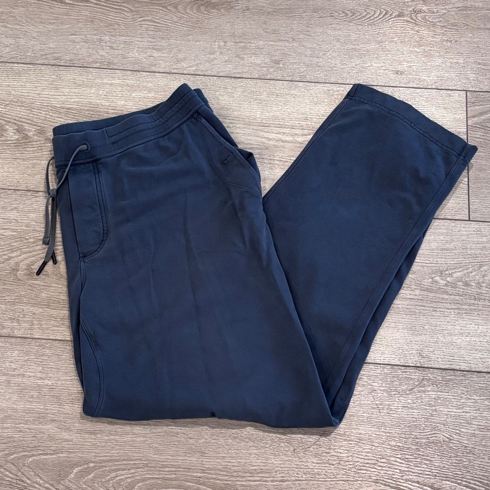 Lululemon Kung Fu Pants Mens‎ XL Navy Blue Straight Leg Yoga Lounge Sweatpants
